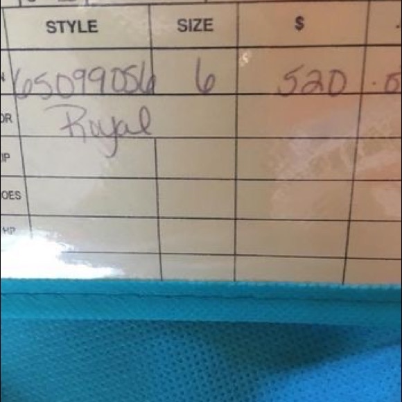 Beautiful Royal Blue prom dress with beaded/sparkly high neck bodice. Worn once. - Picture 4 of 6